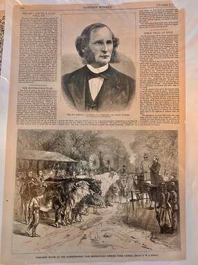 Original 1878 Harper's Weekly Page: Rev. Samuel L. Caldwell & President Hayes at